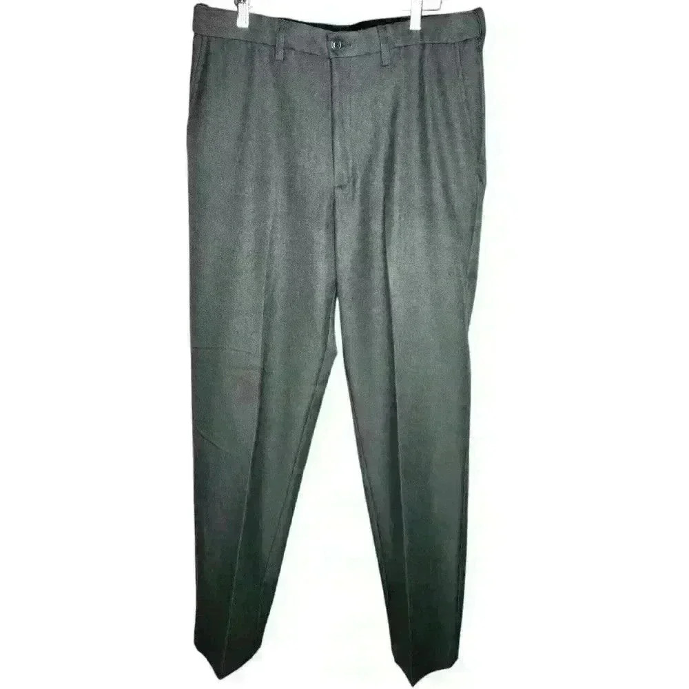 Haggar Men's Slim-Straight Premium Dress Pants, Gray, Size 34X32